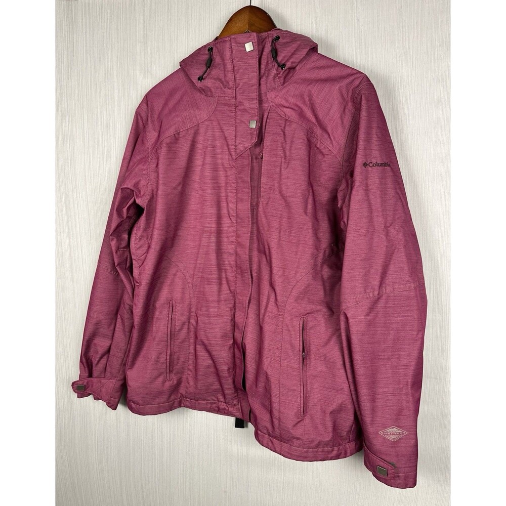 Columbia Interchange Omni-Tech Hooded‎ Jacket Magenta Womens L
